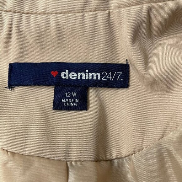 Denim 24/7 Women's Beige Classic Fit Blazer Single Breasted Career Office 12W - Picture 6 of 7